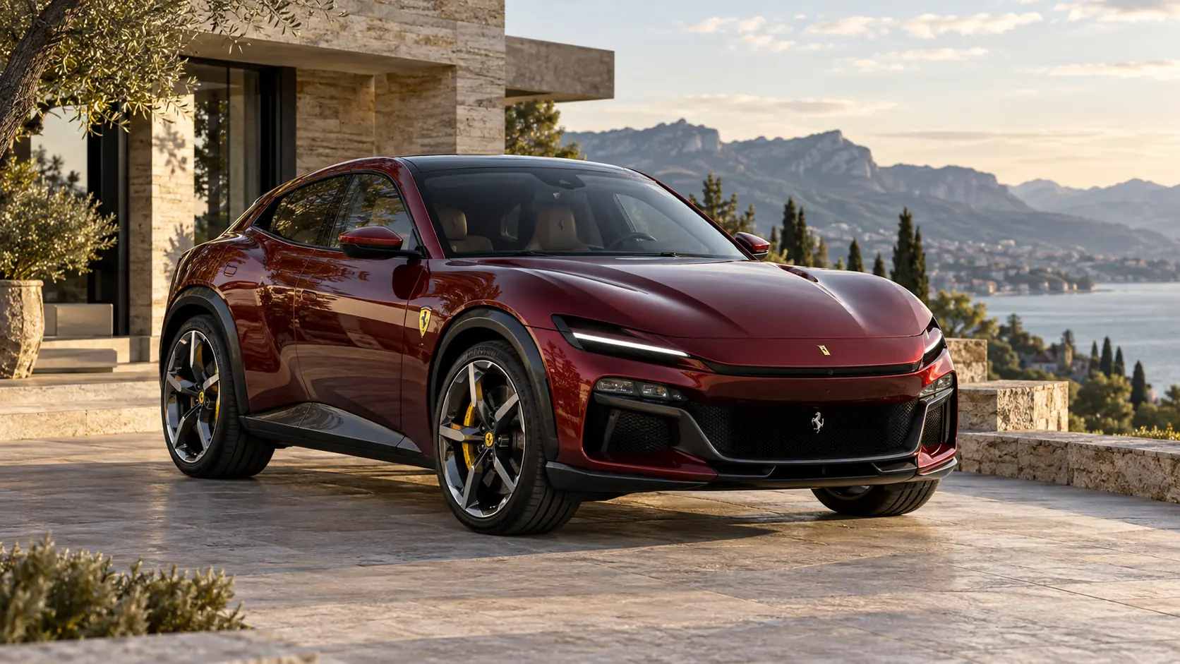 使用文章简介中的插图，AI 生成了 Ferrari Purosangue 的缩略图。