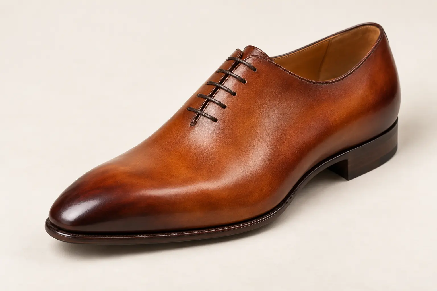 KI-generierte Illustration eines Cognac-Wholecut-Oxfords