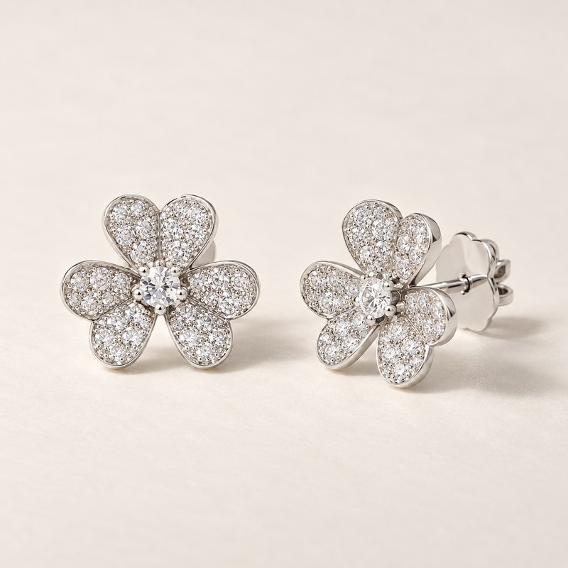 Van Cleef & Arpels — Frivole earrings, small model — AI-generated illustration