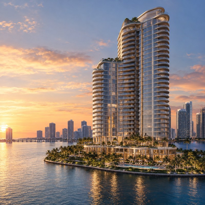 Mandarin Oriental — The Residences at Mandarin Oriental, Miami — Иллюстрация, созданная ИИ