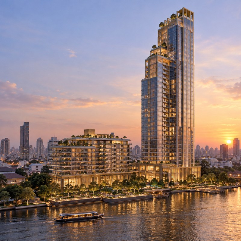 Four Seasons — Four Seasons Private Residences Bangkok at Chao Phraya River — Иллюстрация, созданная ИИ