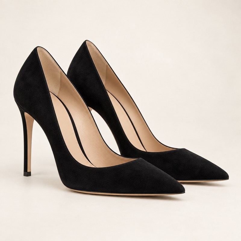 Gianvito 105 — black suede — Ilustração gerada por IA