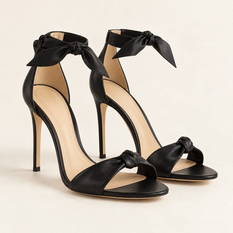 Clarita 100 — black nappa leather — Ilustração gerada por IA