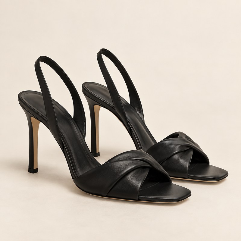 Grace Slingback Sandal — black — Ilustração gerada por IA