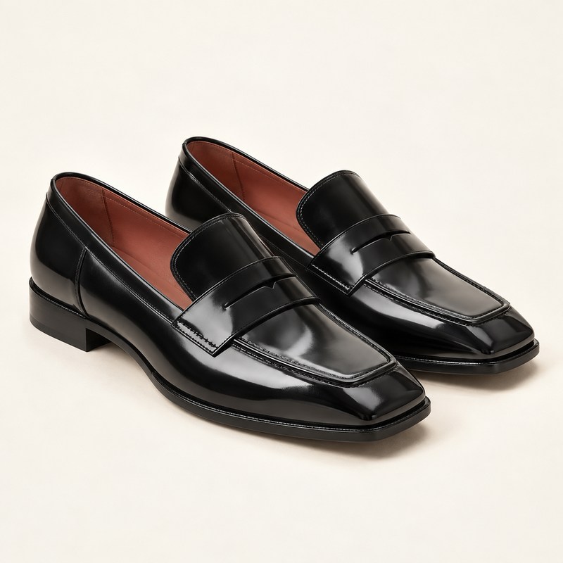 Tilda Loafer Shiny Black Spazzolato — KI-generierte Illustration