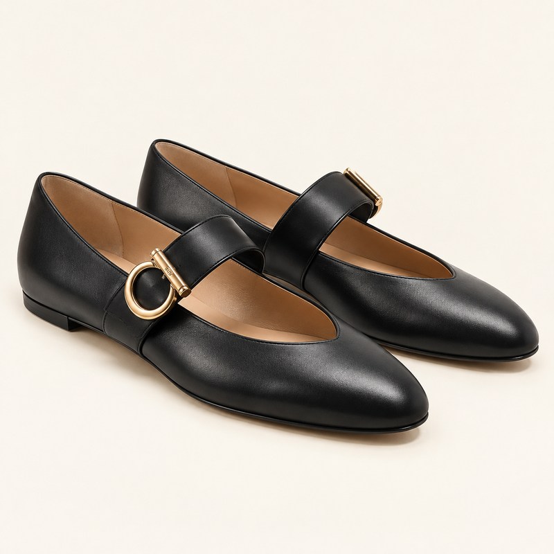 Gancini buckle ballet flat — KI-generierte Illustration