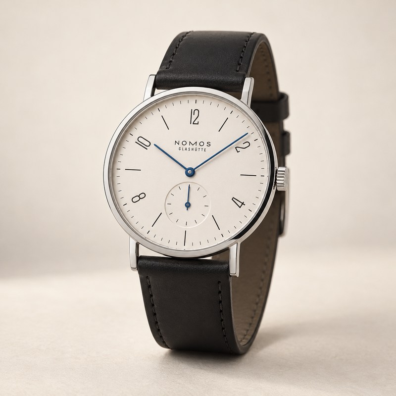NOMOS Glashütte — Tangente — Illustrazione generata con IA